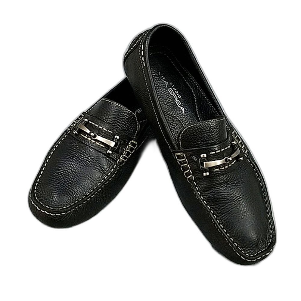 Via Spiga "Drive Away' black leather loafers, slip-on, men's size 10.5M
